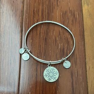Alex and Ani Silver Snowflake Charm Bangle